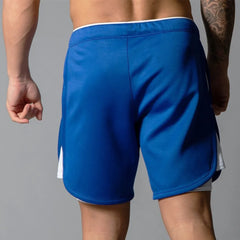 1 Double Layer Shorts Men Gym Fitness Workout Bermuda Run Sports Quick Dry Male Short Shorts Summer Casual Beach Pants