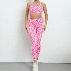 SEXY Leopard Yoga Set Women Sports Wear