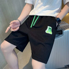 Spring Men's Shorts Korean Fashion Green Shorts Harajuku High Street Men's Clothing Men's Casual Shorts At Home New