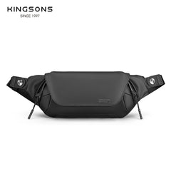 Men Sports Chest Waist Bag Simple Design Waterproof Running Gym Messenger Bag Black Lightweight Shoulder Bag