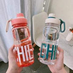 Sports water cup large-capacity plastic drop-proof male and female students creative high temperature resistant portable space c