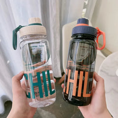 Sports water cup large-capacity plastic drop-proof male and female students creative high temperature resistant portable space c