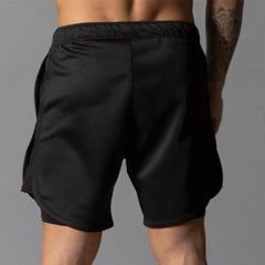 1 Double Layer Shorts Men Gym Fitness Workout Bermuda Run Sports Quick Dry Male Short Shorts Summer Casual Beach Pants