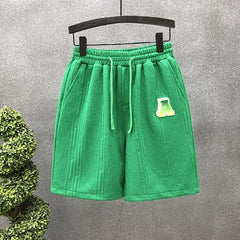 Spring Men's Shorts Korean Fashion Green Shorts Harajuku High Street Men's Clothing Men's Casual Shorts At Home New